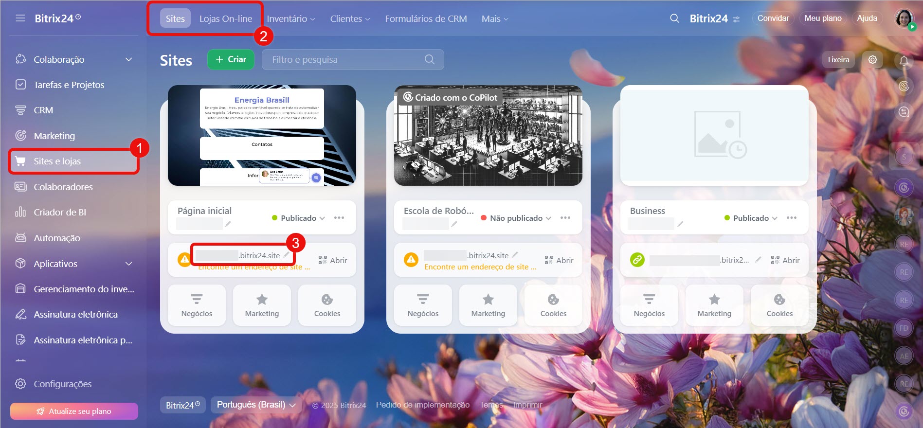 subdomínio subdomínio