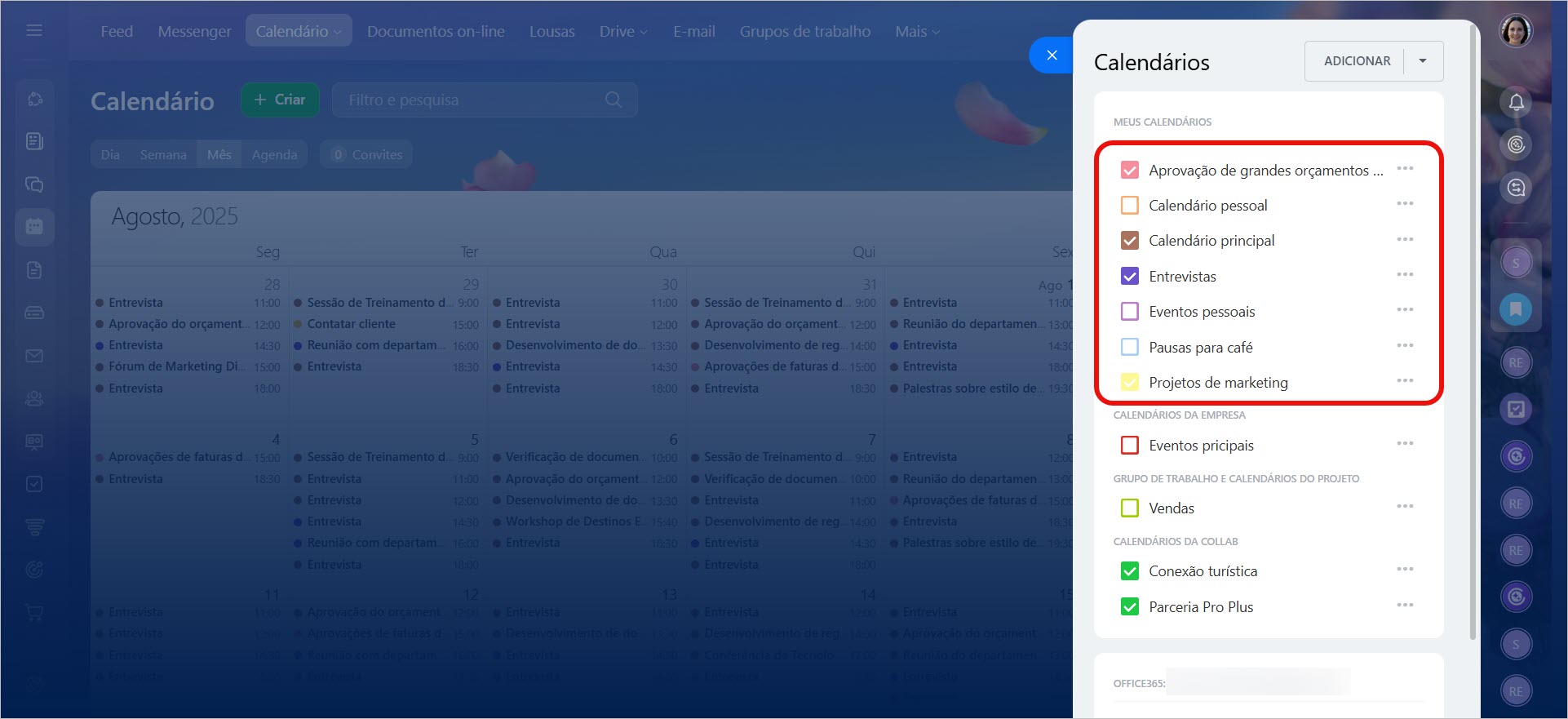 calendário calendário